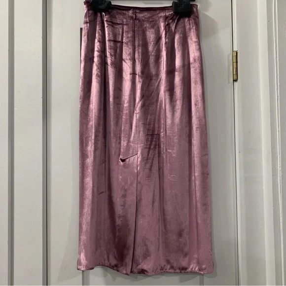 Vince Panne Velvet Purple Midi Skirt Size 4 - Picture 5 of 10